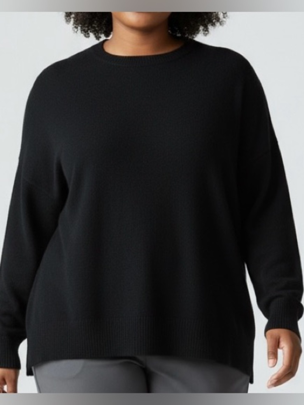 Magaschoni Black Cashmere Boxy Crew Neck Sweater NWT